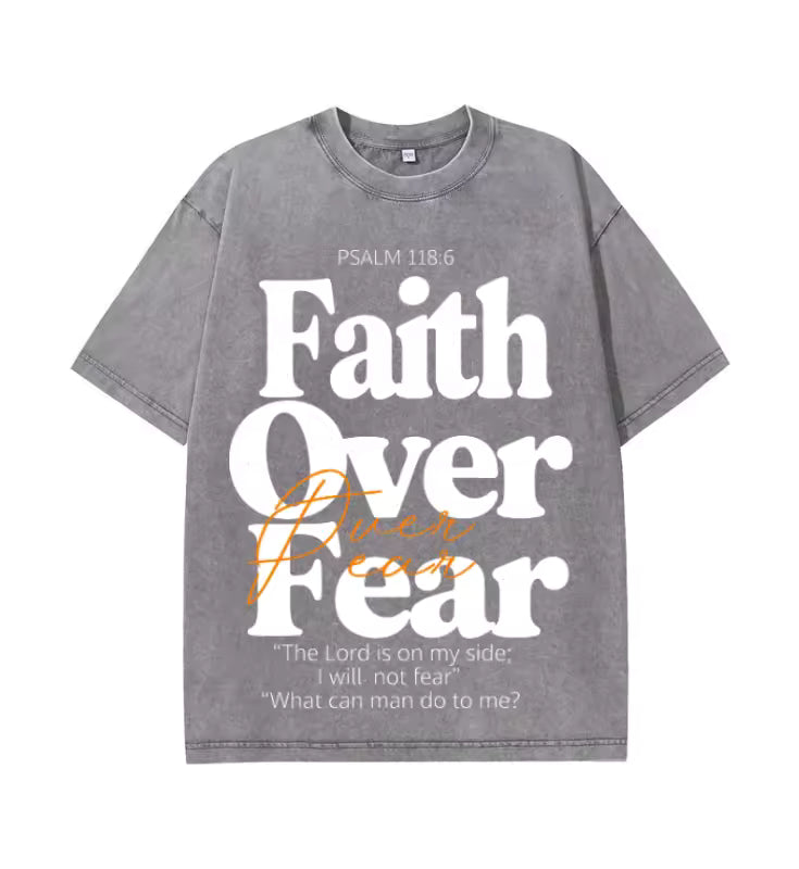 Faith Over Fear Oversized Vintage T-Shirt