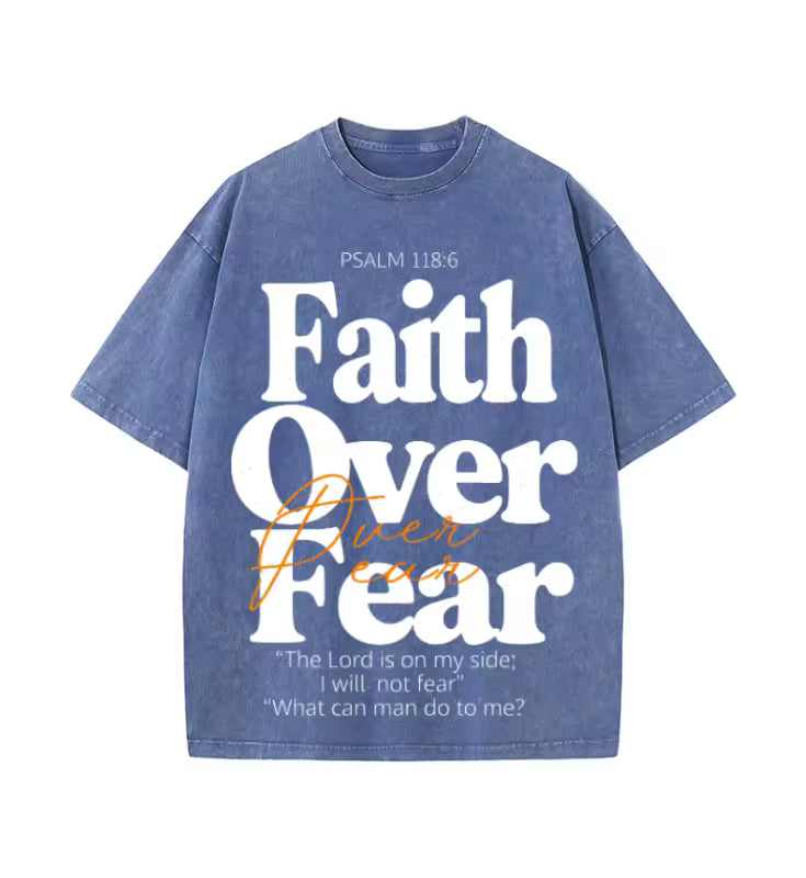 Faith Over Fear Oversized Vintage T-Shirt