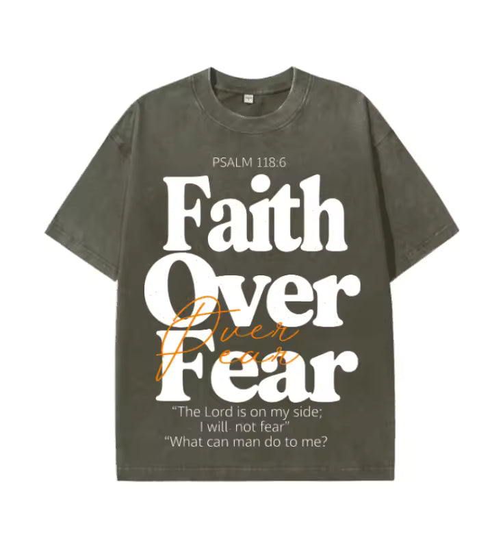 Faith Over Fear Oversized Vintage T-Shirt