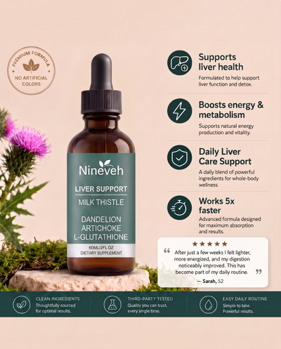 Complete Liver Support Liquid Drops – Milk Thistle, Choline, Dandelion & Artichoke Herbal Blend