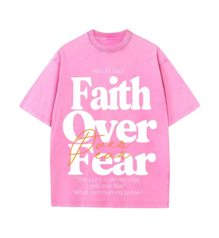 Faith Over Fear Oversized Vintage T-Shirt