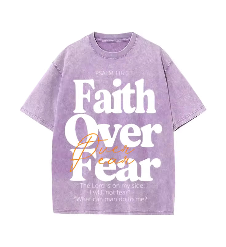 Faith Over Fear Oversized Vintage T-Shirt